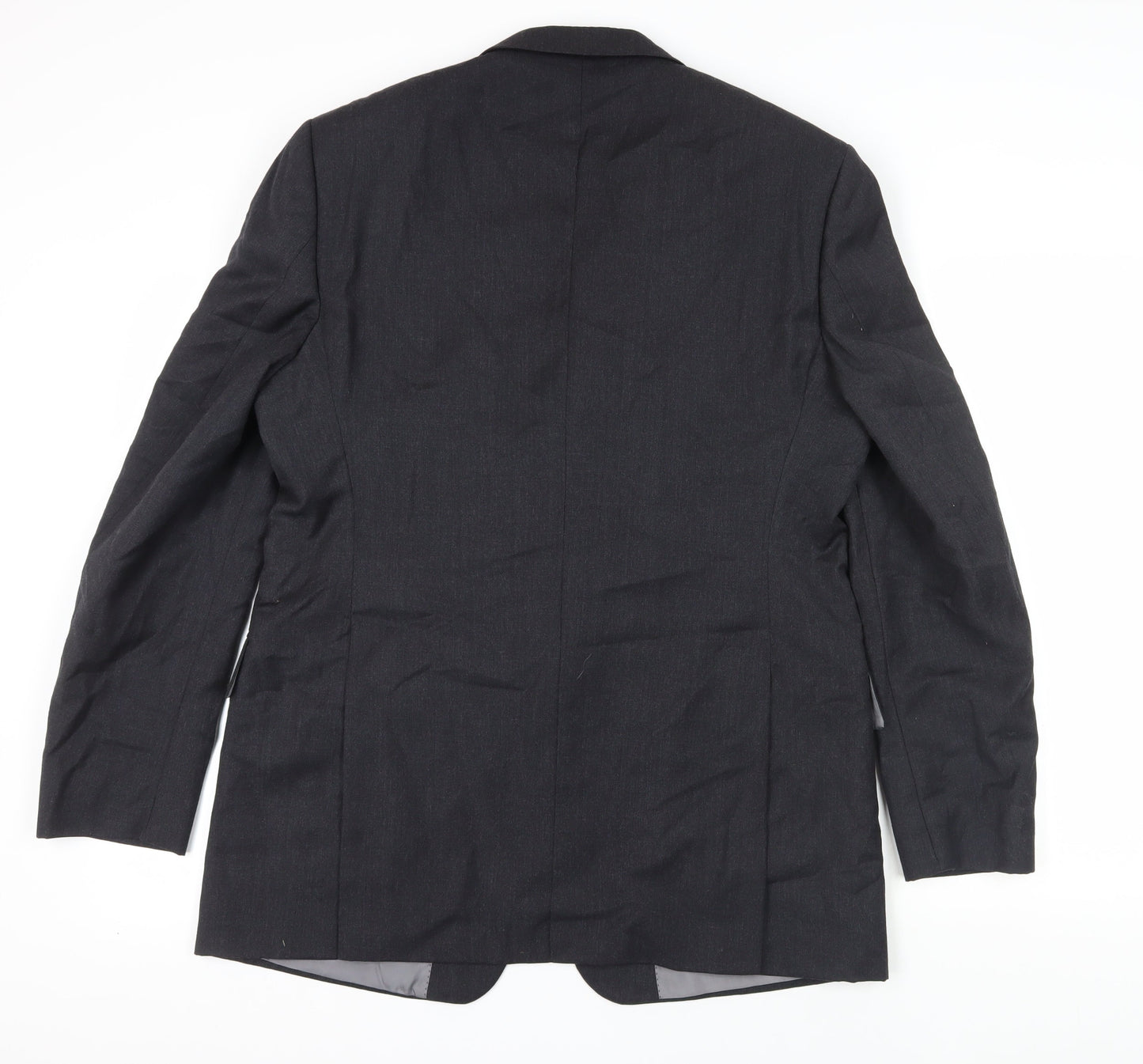 Odermark Men's Black Wool Blazer, Size 44, Regular Fit