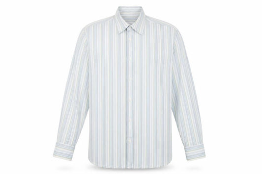 Calvin Klein Men's Blue Striped Button-Up Shirt M
