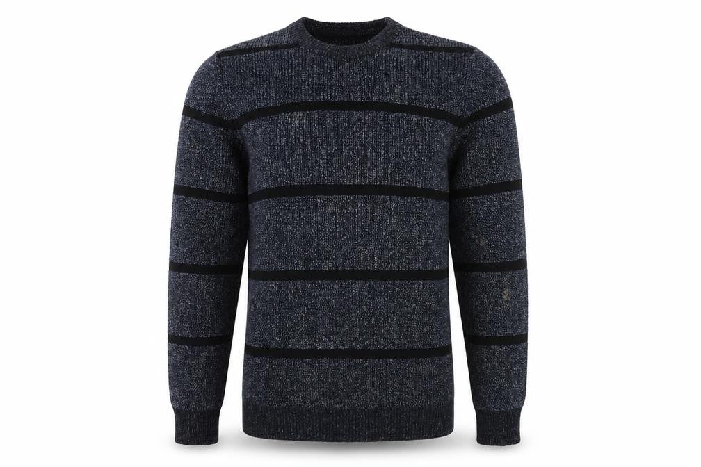 Jack & Jones Men's Grey Striped Pullover M