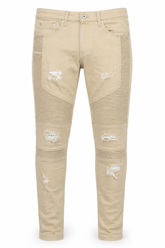 Represent Mens Beige Cotton Skinny Jeans Size 32 in L32 in Regular Zip