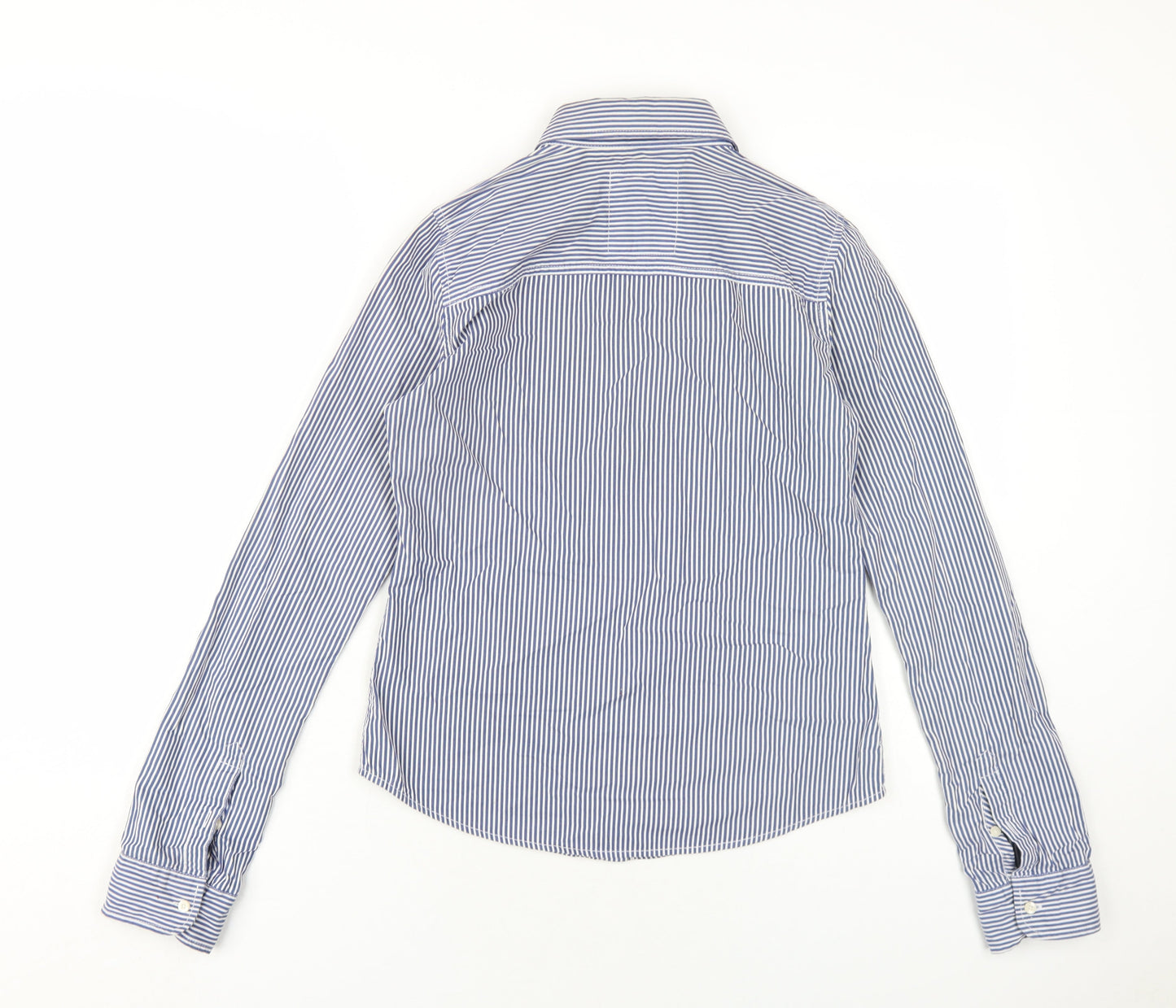 Gilly Hicks Womens Blue Striped Cotton Basic Button-Up Size S Collared