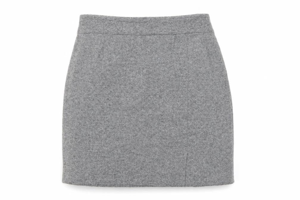 Jake Womens Grey Wool A-Line Skirt Size 10 Zip