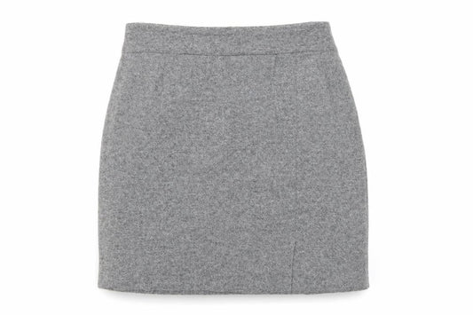 Jake Womens Grey Wool A-Line Skirt Size 10 Zip