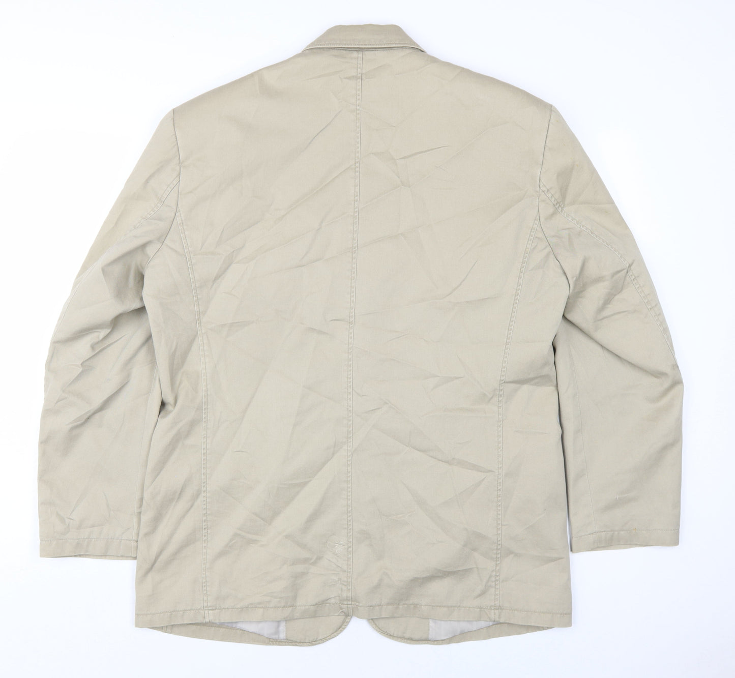 Cohesion Mens Beige Cotton Jacket Blazer Size L Regular