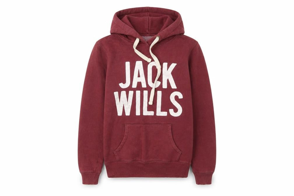 Jack Wills Womens Red Cotton Pullover Hoodie Size 10 Pullover