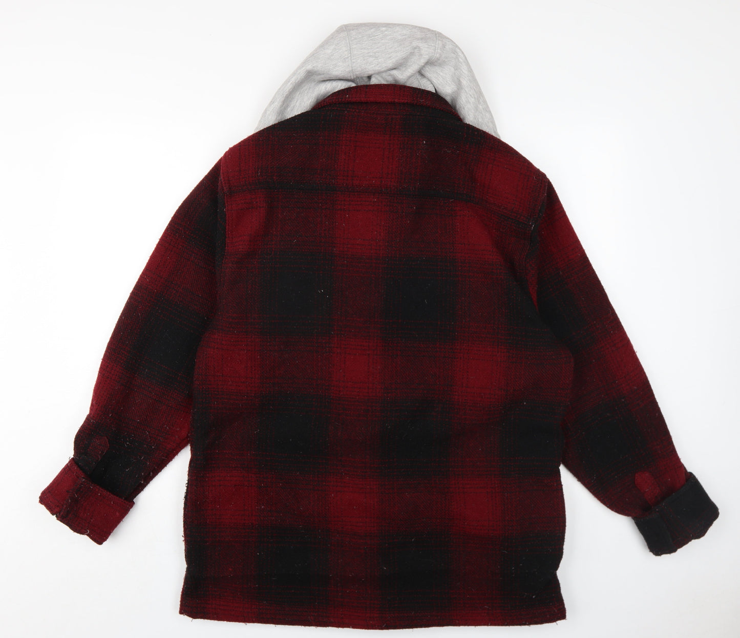 Common People Mens Red Plaid Jacket Size L Zip