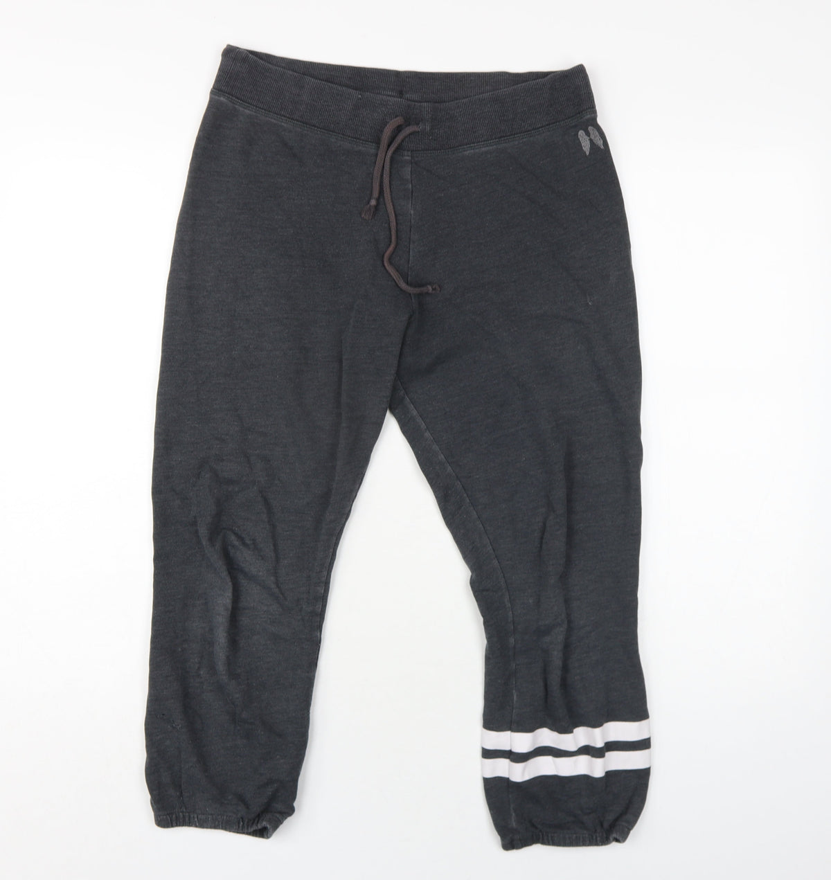 Victoria's Secret Womens Grey Cotton Jogger Trousers Size S L23 in Regular Drawstring
