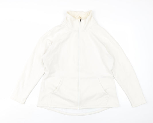 Sketchers Womens White Cotton Full Zip Sweatshirt Size XL Zip