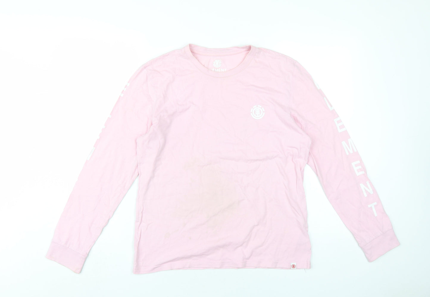 Element Mens Pink Cotton T-Shirt Size XS Round Neck