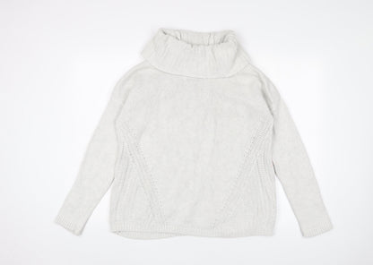Rachel Zoe Women's White Cowl Neck Pullover Size L