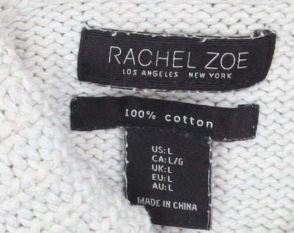 Rachel Zoe Women's White Cowl Neck Pullover Size L