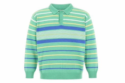 Wolsey Men's Green Striped Pullover Jumper L
