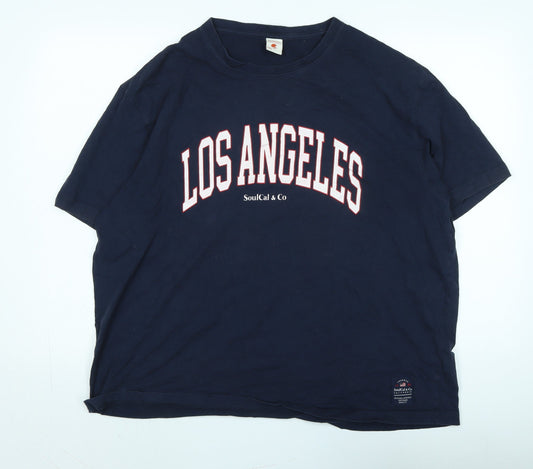 SoulCal & Co Men's 2XL Blue Crew Neck T-Shirt