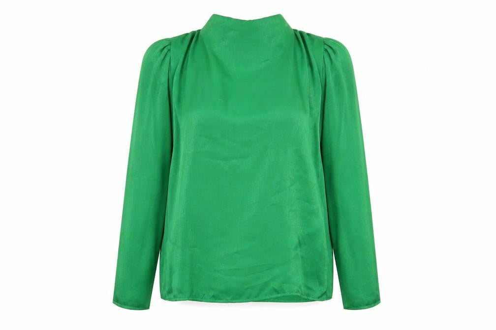 Zara Women's Green Long Sleeve Shirt Polyester M