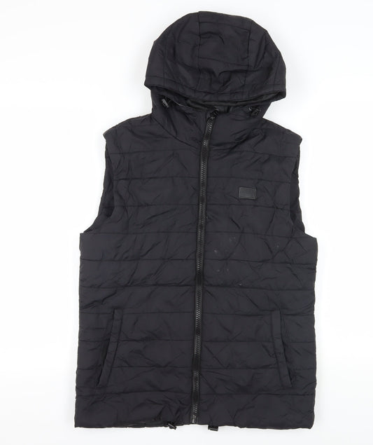 Blend Men's Black Puffer Waistcoat - Size M