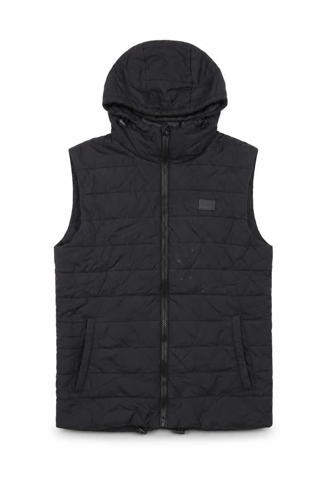 Blend Men's Black Puffer Waistcoat - Size M