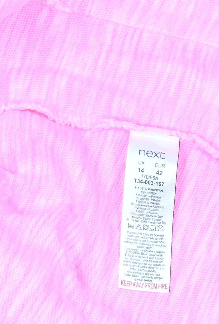 Next Women's Pink Button-Up Shirt, Size 14