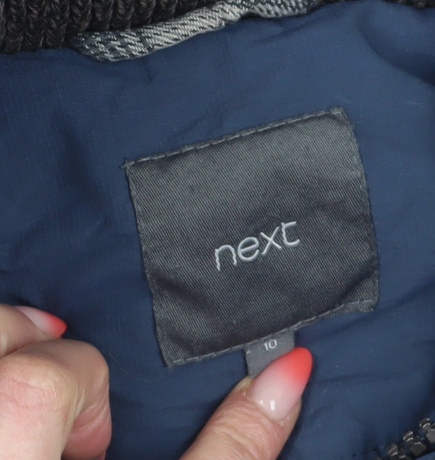 Next Women's Blue Parka Jacket with Fur Trim Size 10
