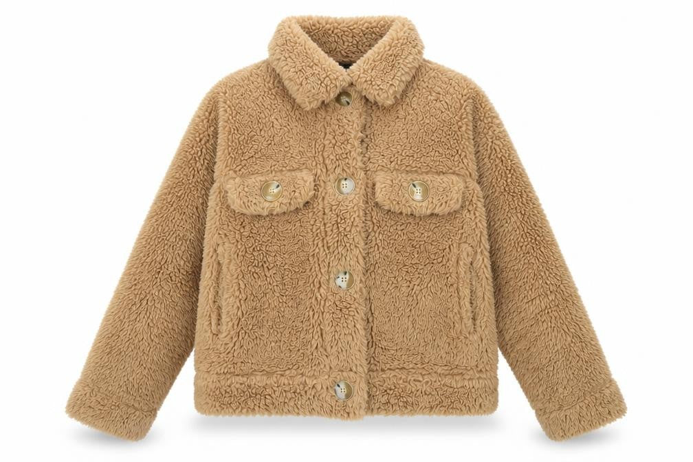 Front view of Missguided Women's Beige Bomber Jacket, size 8