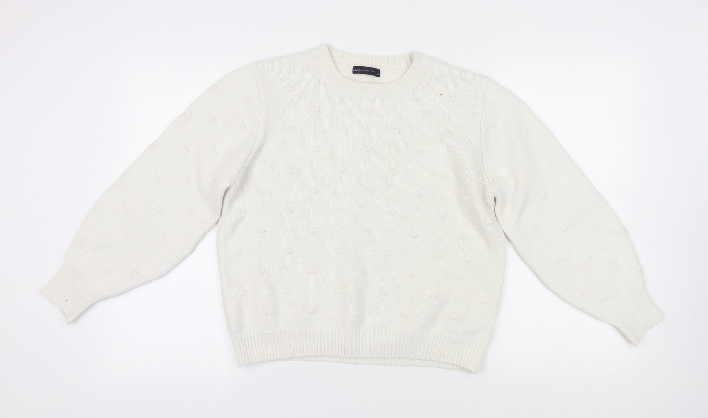Marks and Spencer Women's Ivory Knit Jumper L