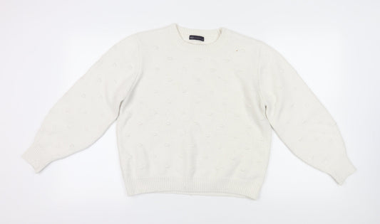 Marks and Spencer Women's Ivory Knit Jumper L