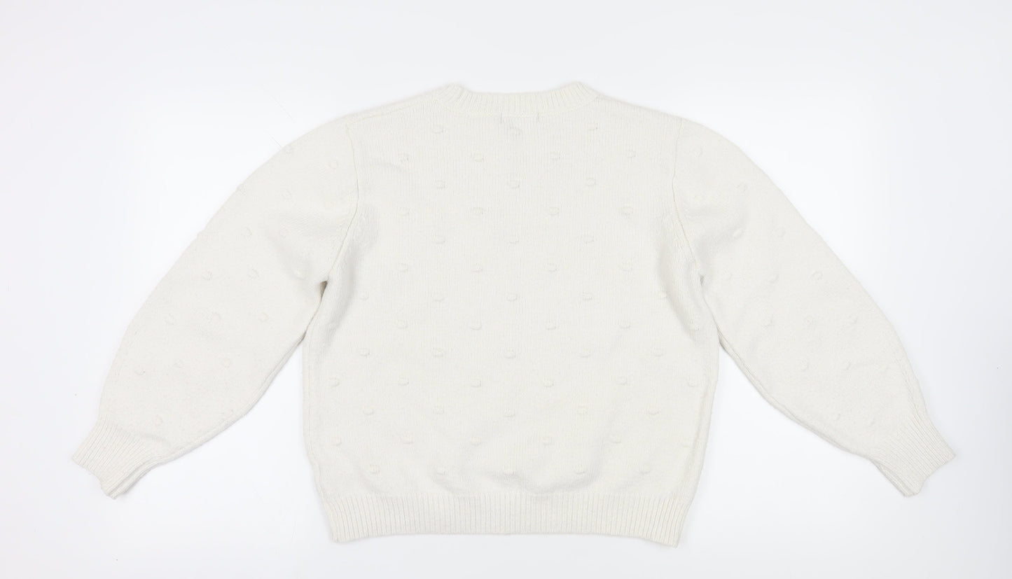 Marks and Spencer Women's Ivory Knit Jumper L