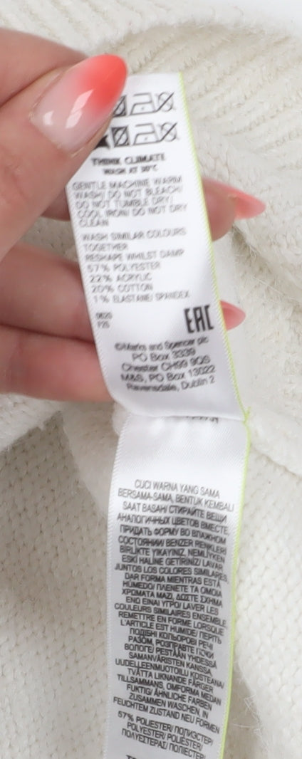 Marks and Spencer Women's Ivory Knit Jumper L