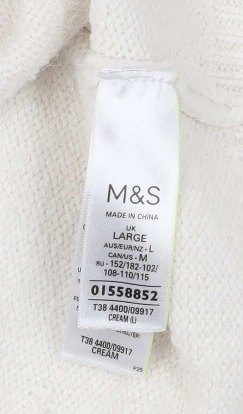 Marks and Spencer Women's Ivory Knit Jumper L