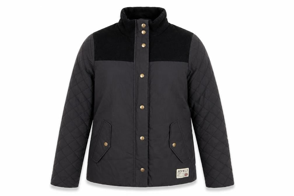 Jack Wills Women's Black Quilted Jacket, Size 6