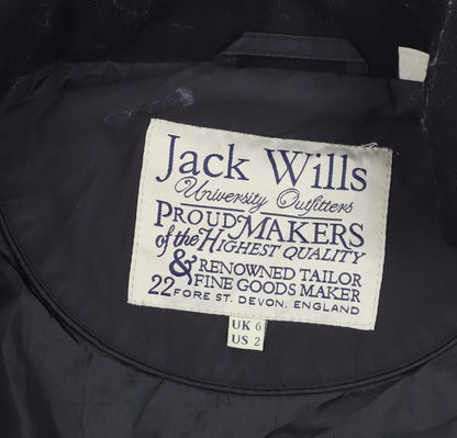 Jack Wills Women's Black Quilted Jacket, Size 6