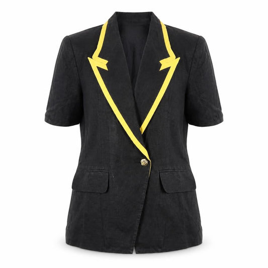 Barry Sherrard Women's Black Blazer Size 14 Linen Vintage