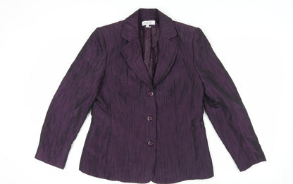 Additional front view of Oscar B. Women's Purple Blazer, size 14, Formal