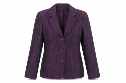 Front view of Oscar B. Women's Purple Blazer, size 14, Formal