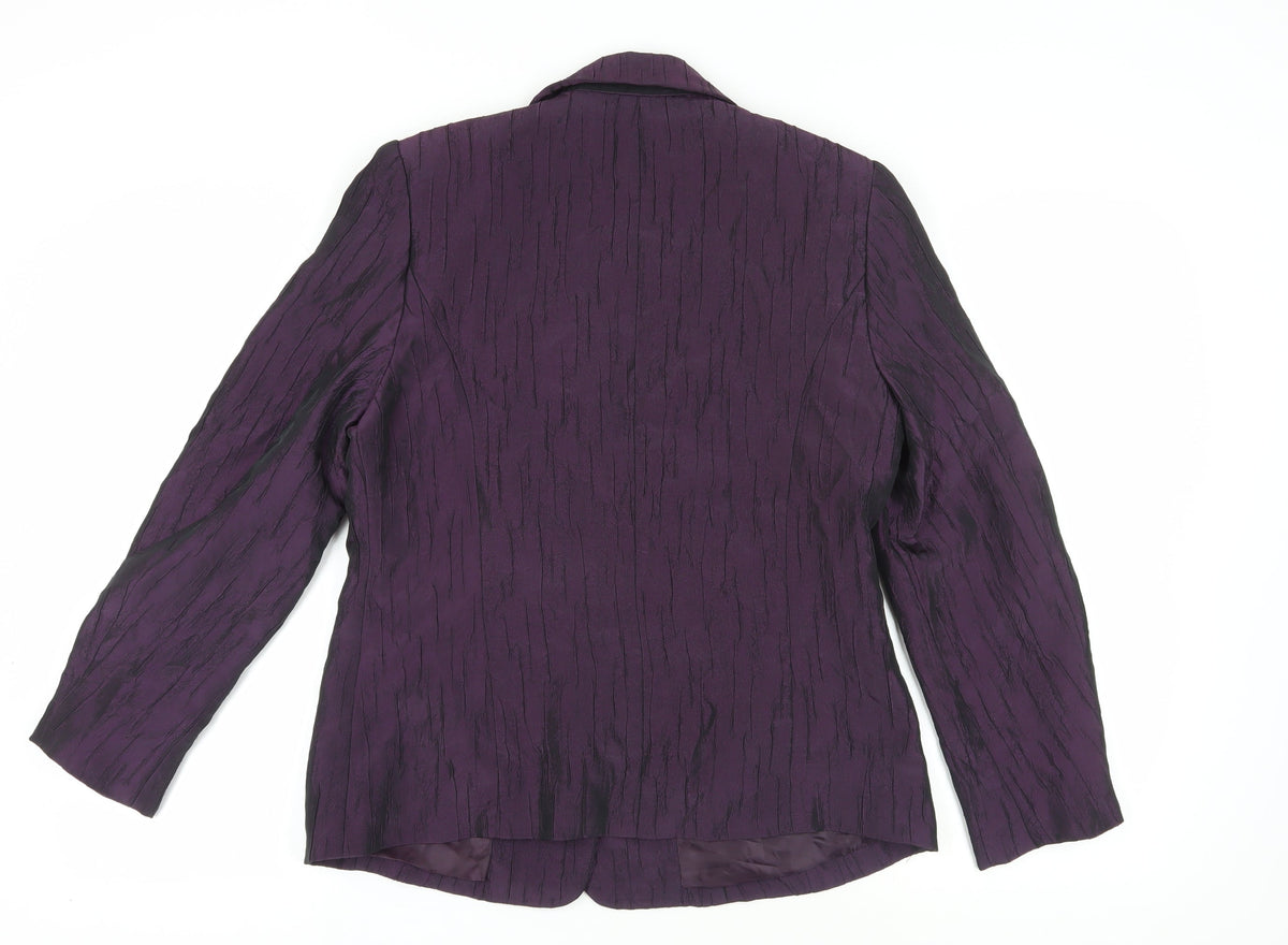 Back view of Oscar B. Women's Purple Blazer, size 14, Formal