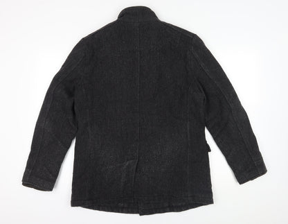 Austin Reed Men's Black Wool Pea Coat - Medium