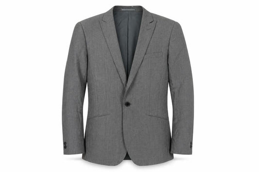 Moss London Men's Grey Blazer, Size 38, Long Fit
