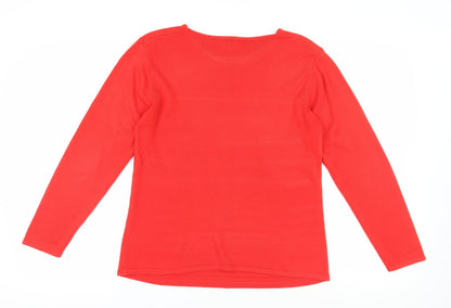 Dixie Women's Red Round Neck Pullover Jumper Size M