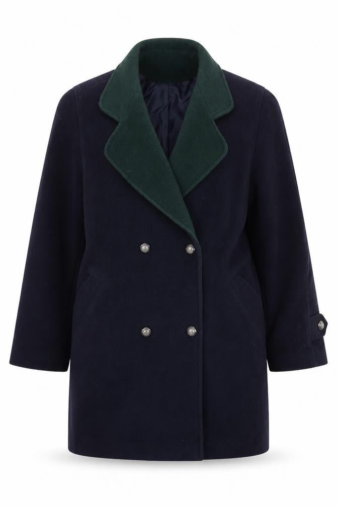Nuage Women's Black Wool Cashmere Pea Coat Size 12