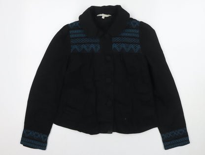 Additional front view of Red Herring Women's Black Embroidered Jacket, size 10