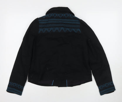 Back view of Red Herring Women's Black Embroidered Jacket, size 10