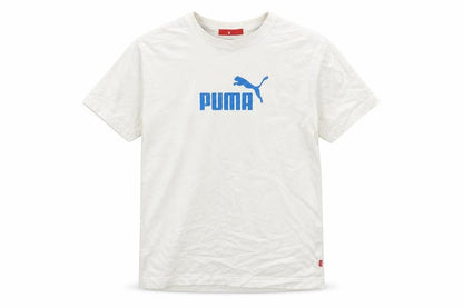 Front view of Puma boys’ white graphic print t-shirt xs regular fit