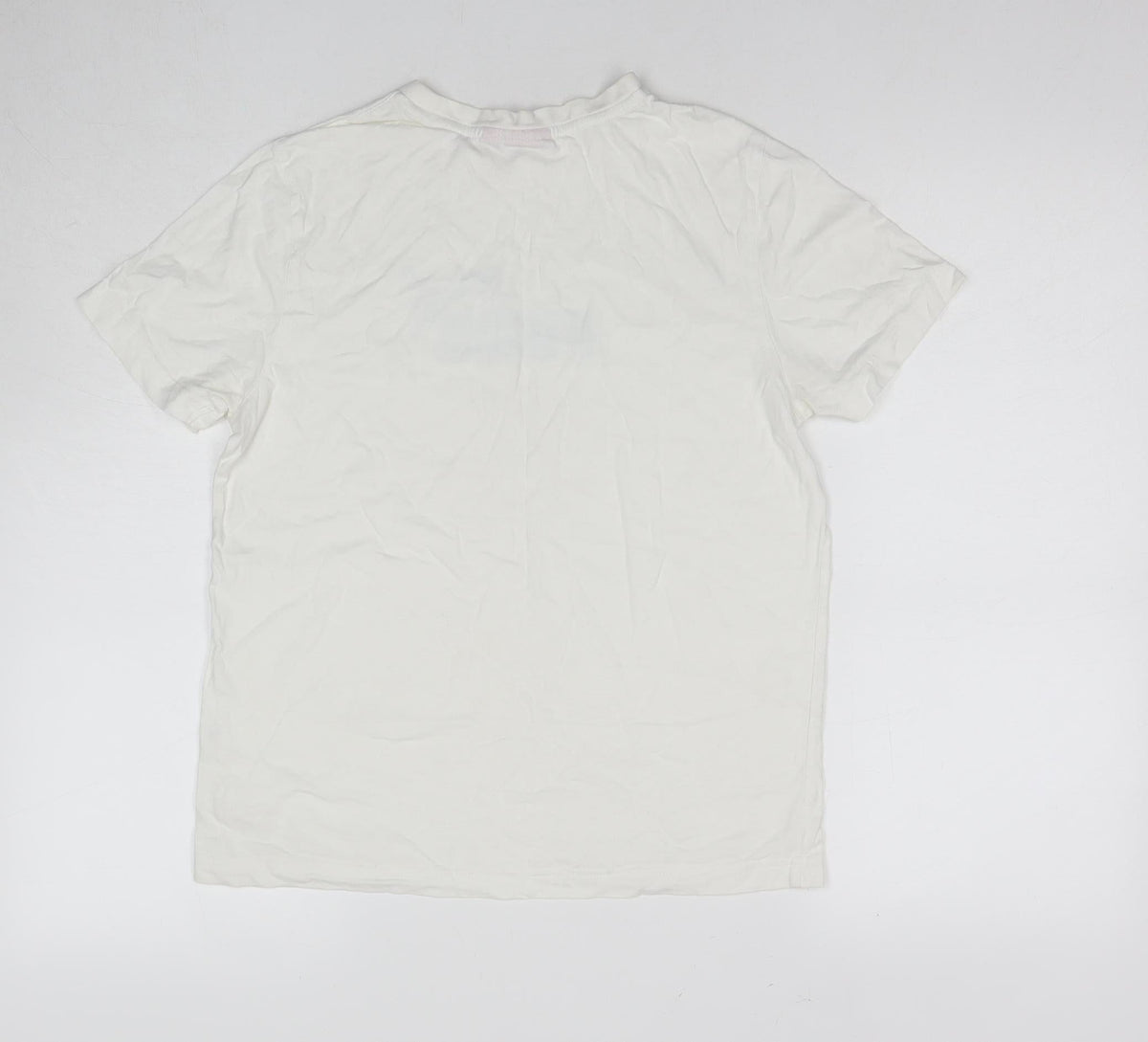Back view of Puma boys’ white graphic print t-shirt xs regular fit