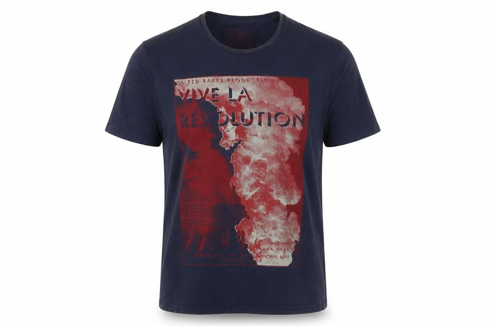 Ted Baker Men's Blue Graphic Print T-Shirt Size M