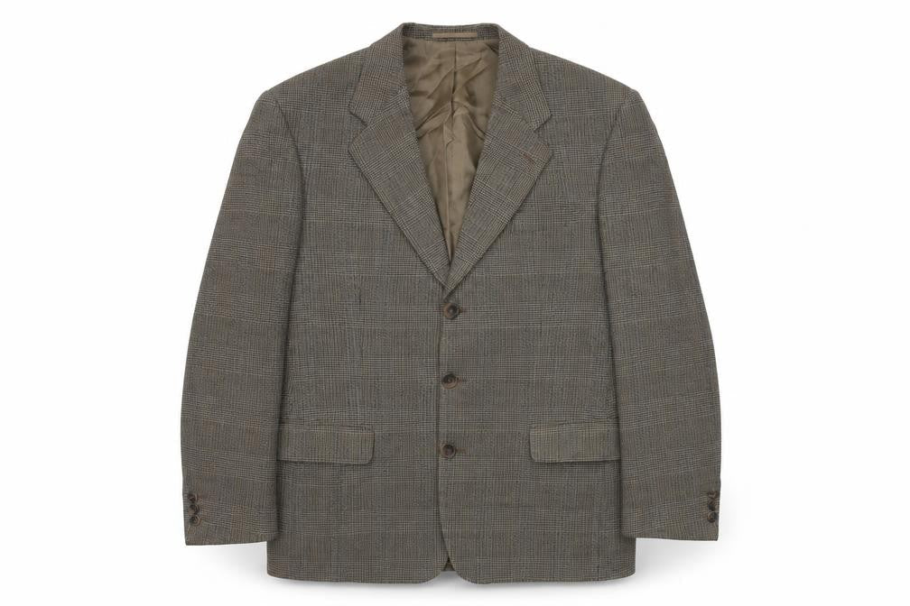 Cadenza Men's Brown Check Blazer, Size 48, Classic Style