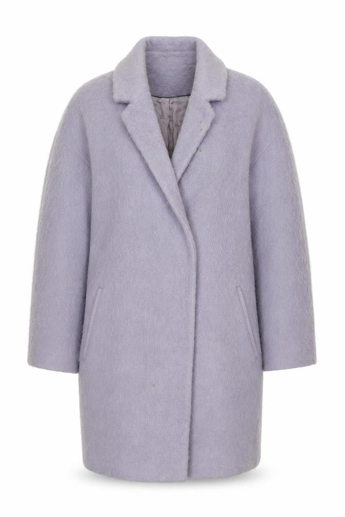 Whistles Women's Purple Long Wool Overcoat, Size M