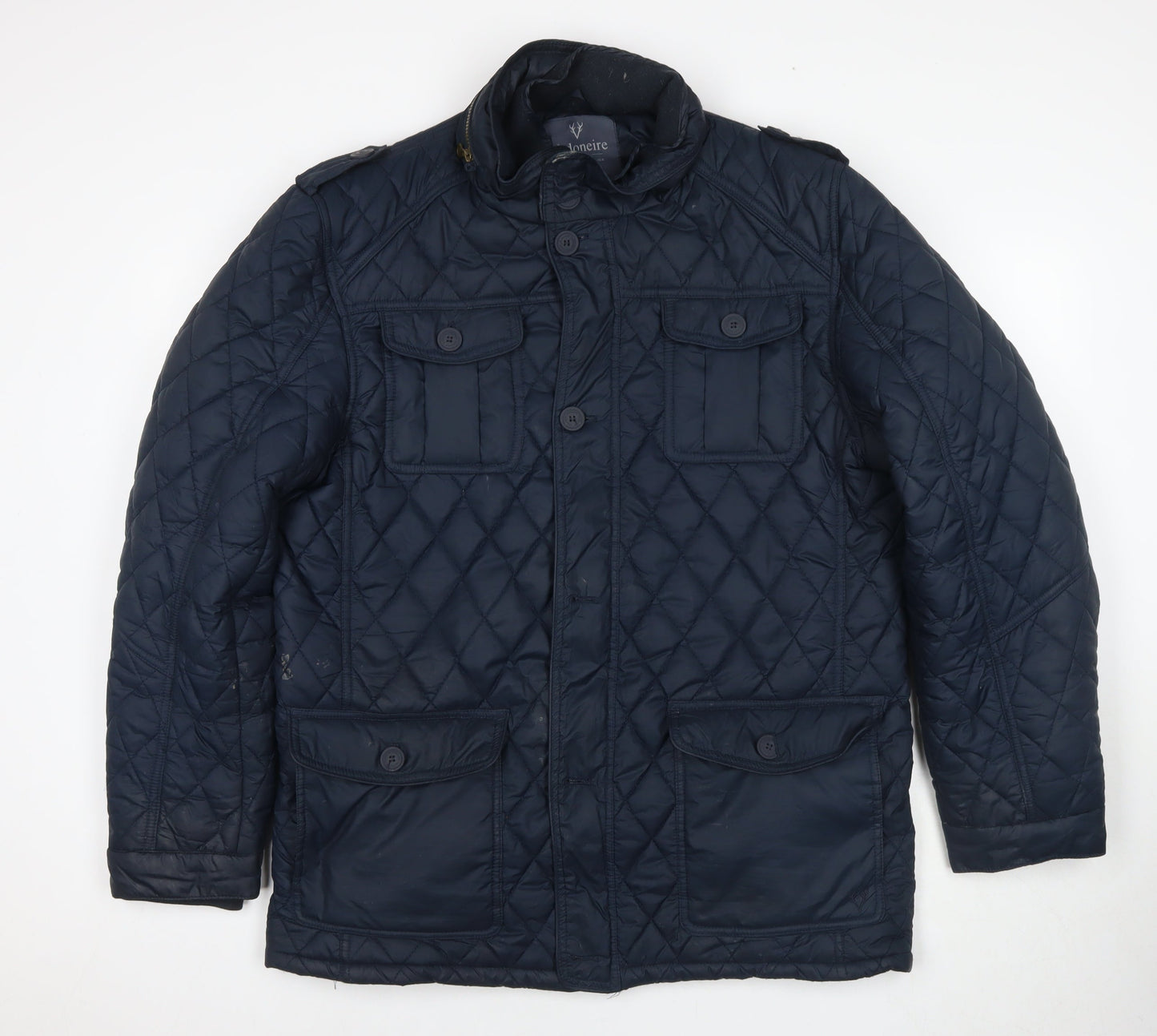 Vedoneire Men's Blue Quilted Jacket XL Mid-Length