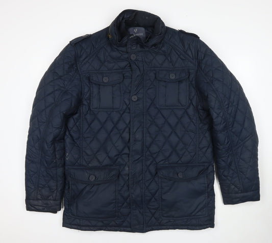 Vedoneire Men's Blue Quilted Jacket XL Mid-Length