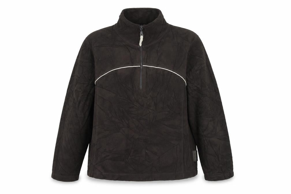 Active Unisex Brown Fleece Henley Sweatshirt Size 20-22