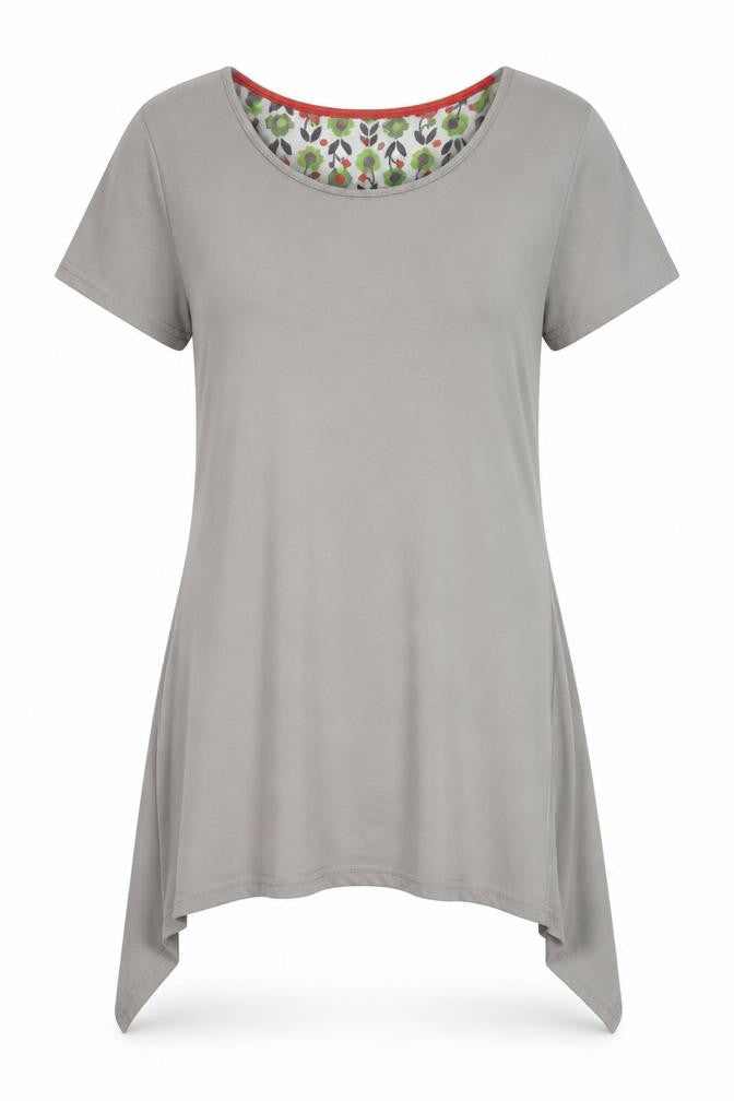 Tayberry Women's Grey T-Shirt L/XL Short Sleeve Basic