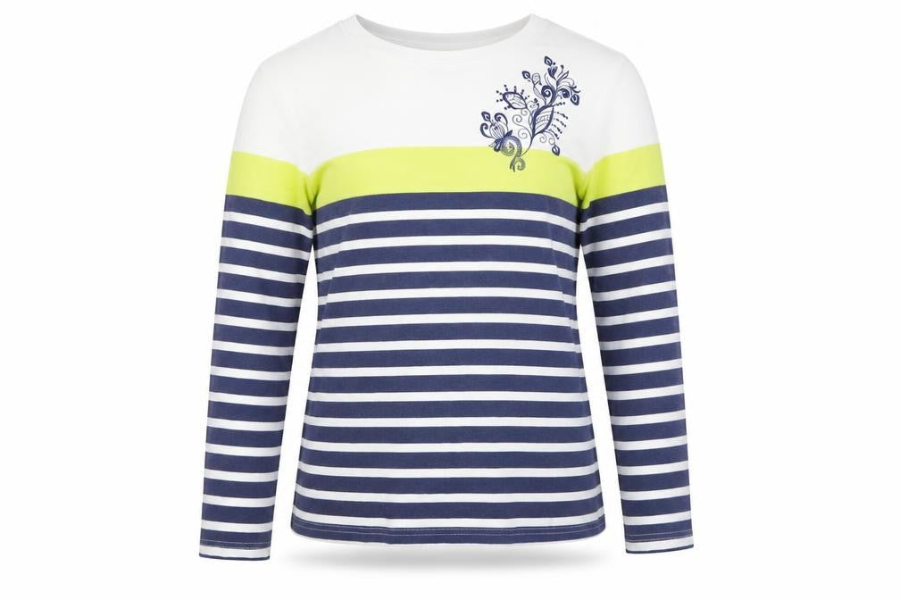 Damart Women's Multicoloured Striped Jersey T-Shirt